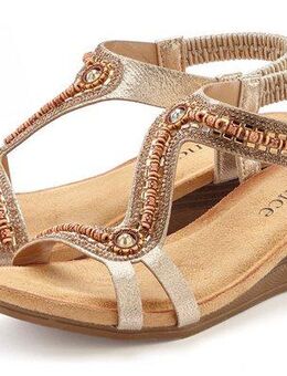 Vivance Sommerschuh Sandalette Sandale, Sommerschuh mit Glitzerdetails und elastischem Riemchen VEGAN