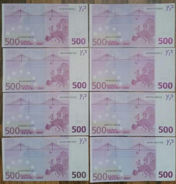 Echte, 500, - Euro Scheine, der X und N - Serie... | markt.de Kleinanzeige