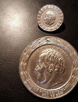 ERNST MORITZ ARND MEDAILLIE + MINIATUR IN 900 Silber - Neubrandenburg