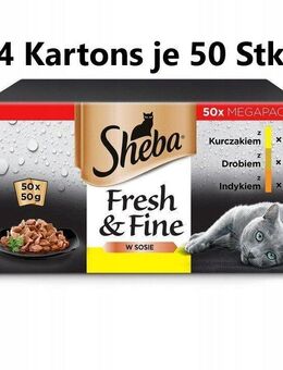 SHEBA Fresh&Fine 200 x 50 g Nassfutter Katzenfutter Saucenbeutel mit Huhn, Geflügel und Pute - Wuppertal