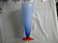 Saphira-Buntglas-Vase,Kristallglas,Alt,ca. 28 cm hoch,oben ca. 10,5 cm Dm. - Linnich