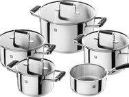 Zwilling Topf-Set Poletto, Edelstahl (Set, 5-tlg), 18/10 Edelstahl, Rostfrei, Silber, 5-tlg., Induktion