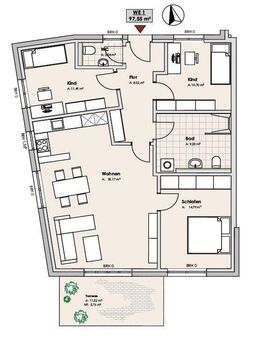 Neu errichtete 4-Raum-Eigentumswohnung mit umweltfreundlicher, effizienter Luft-Wärme-Pumpe-Heizung zentrumsnah in Greifswald - Greifswald