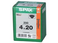 Spax Universal Schwarze Schrauben SPAX 4x20 T20 Vollgewinde 200 Stk 1191040400203 - Wuppertal