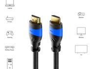 HDMI Leitung 2.0a/b, High Speed, UHD 2160p 4k-60Hz, 3D full HD, YUV 4:4:4 HDR, HDCP 2.2, ARC CEC, Ethernet 18Gbps, schwarz, 3m lang, doppelt geschirmt, Leitungsknickschutz - Fürth