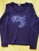 Langarm Shirt in dunklem Lila / Violett, Gr. M in 50354