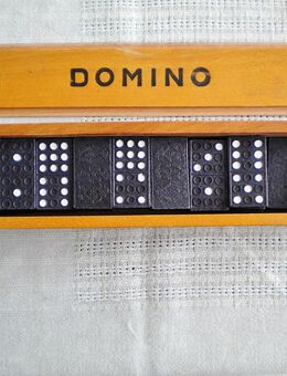 3 Affen-Domino-Spiel in Holzkiste,ca. 50er Jahre - Linnich
