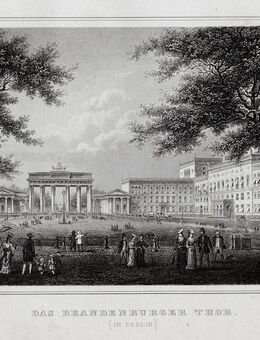 Berlin. Brandenburger Tor Originaler Stahlstich um 1880 - Bautzen