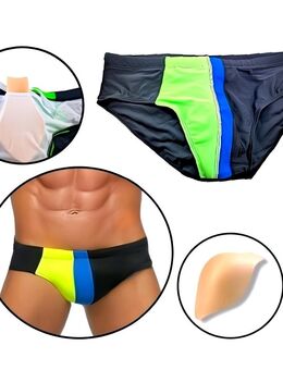 Männer Badehose Push Up mit 3D Pad Schwimmhose Badeshort PushUp Neongrün Schwarz S M L XL XXL 26,90€* - Villingen-Schwenningen