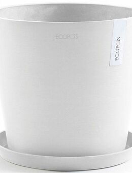 ECOPOTS Blumentopf Amsterdam 40 Weiß, für innen und außen: frostsicher, bruchsicher und lichtbeständig