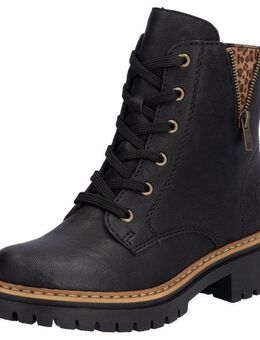Rieker Schnürstiefelette, Schnürboots, Blockabsatz, mit praktischem Innenreißverschluss
