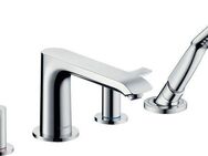 hansgrohe Wannenarmatur Metris 4-Loch, chrom