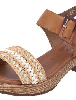 Remonte Sandalette, Blockabsatz, Plateau, Sandale, Sommerschuh mit Bandage in Bastoptik