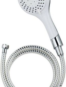 Schütte Handbrause BROADWAY, (Set), Duschkopf mit Schlauch, Brausekopf mit 5 Funktionen, Chrom/Weiß