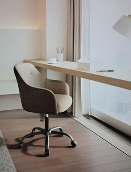 SONGMICS Homeoffice Drehstuhl höhenverstellbar und in braunem Stoffbezug, bis 110 kg belastbar für Arbeitszimmer etc. - Bad Salzschlirf