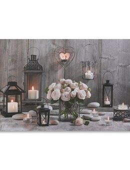 Art for the home LED-Bild Cosy Kerzen LED 60x90cm, Modern, Zen (1 St), LED-Leinwand gemütliche Kerzen 60 x 90 cm