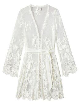 LASCANA Kimono, Gürtel, aus traumhafter Eyelash-Spitze, sexy Dessous, Reizwäsche