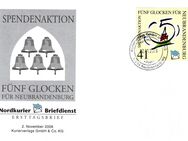 Nordkurier: MiNr. 19, "5 Glocken für Neubrandenburg", FDC, TSt. - Brandenburg (Havel)
