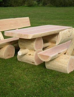 Holzgarnitur Sitzgruppe Holzgarnituren Rustikal Massiv Gartenbank Sitzbank - Wadern