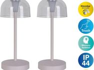 näve LED Tischleuchte Gomba 18,5 cm, Dimmfunktion, LED fest integriert, Warmweiß, 2er Set, aufladbar, USB Kabel, Memoryfunktion, stufenlos dimmbar