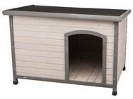 Trixie Hundehütte Classic: Natura Flachdach-Hütte - Größe L: B 116 x T 79 x H 82 cm, grau