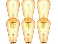 B.K.Licht LED-Leuchtmittel LED Leuchtmittel 6er Set E27 ST64, E27, 6 St., Warmweiß, 2.700 K Edison Vintage Glühbirne Filament