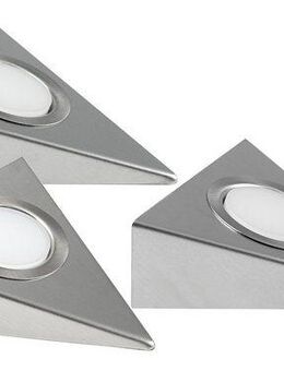 HEITRONIC Unterschrankleuchte Genua, LED fest integriert, Warmweiß, Küchenlampe, Küchenbeleuchtung, mit Schalter, Gehäuse aus Edelstahl