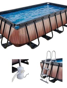 EXIT Framepool (Set, 3-tlg), BxLxH: 200x400x100 cm, mit Filterpumpe und Sicherheitsleiter