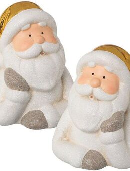 Creativ home Weihnachtsmann Weihnachtsdeko (Set, 2 St), aus Keramik, Höhe ca. 14,5 cm