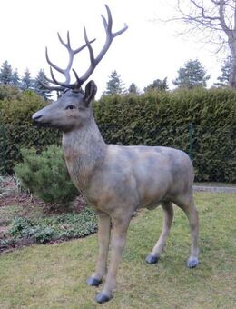 Dekofigur Hirsch stehend Maxi XXL Gartendeko Tierfigur - Hergisdorf