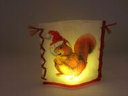 Stimmungslicht / Windlicht "Weihnachtseule und Weihnachtseichhörnchen" NEU handmade - Erkelenz