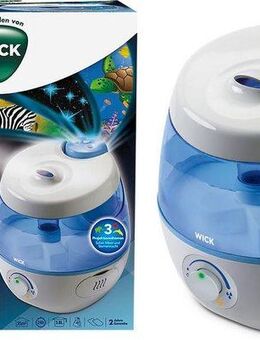 WICK Luftbefeuchter SweetDreams Kaltluft-Luftbefeuchter mit Lichtprojektion - WUL575, 3,8 l Wassertank, Projiziert 3 Motive: Safari, Ozean und Sternenhimmel