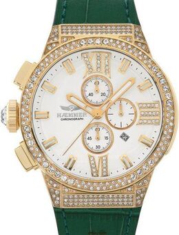 HAEMMER GERMANY Chronograph EMINENT CIDNEY, E-034, Quarzuhr, Damenuhr, Datum, Stoppfunktion, Saphirglas, Lederarmband