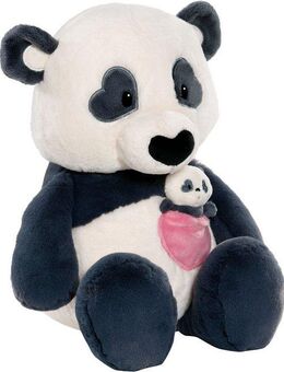 Nici Kuscheltier Love, Panda, 40 cm, mit Herztasche und Baby-Panda schlenkernd, schlenkernd, enthält recyceltes Material