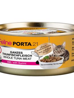 Sparpaket Feline Porta 24 x 156 g - Thunfisch mit Surimi (getreidefrei)
