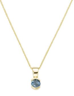 Luigi Merano Goldkette Anhänger mit Blautopas London Blue, Gelbgold 585
