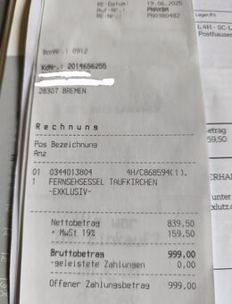 Valdera TV Sessel mit Relaxfunktion, Aufstehhilfe, Mikrofaser - Bremen
