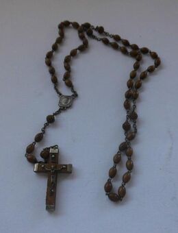 Alter Rosenkranz, Holz Kreuz - Büdelsdorf