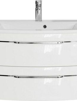 Saphir Waschtisch Serie 7045 Mineralmarmor-Waschtisch und Unterschrank, 131 cm breit, Waschplatz mit 2 Schubladen, 2 Türen, Badmöbel Set mit Waschtisch