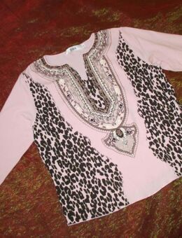NEUw * Ausgefallen * edel * Glitzer- Stickerei * Animal * Leo- Style * Longsleeve * Langarm * T- Shirt "BIBA by ESCADA" Gr. 36- 38/ S * rosé * rosequarz * - Riedlingen