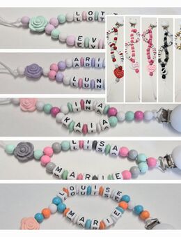 Schnullerkette mit Doppelnamen 🍼Blume🍼Herz🍼Mädchen 🍼 Junge - Stadtlohn