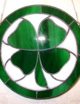 Fensterbild aus Tiffanyglas Kleeblatt - Krefeld