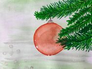 Christbaumkugel Aquarell gerahmt und signiert - Iserlohn