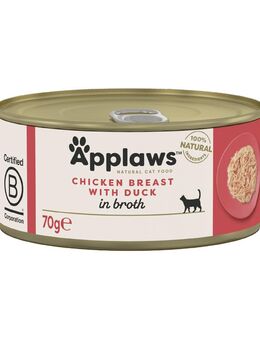 Sparpaket Applaws in Brühe 24 x 70 g - Hähnchen mit Ente
