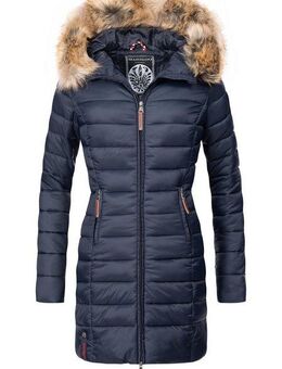 Marikoo Steppmantel Rose-Stepp zeitloser Winterparka mit großer Kunstfellkapuze