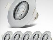 B.K.Licht LED Einbauleuchte 6er Set Bad Einbaustrahler, IP65, Schwenkbare Deckenspots, LED fest integriert, Warmweiß, 3.000K, 480Lm, 4,9W, Kunststoff, 9 x 4,2 cm