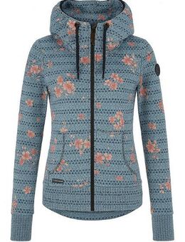 Ragwear Sweatjacke NESKA ZIP FLOWERS O mit extra breiten Bündchen