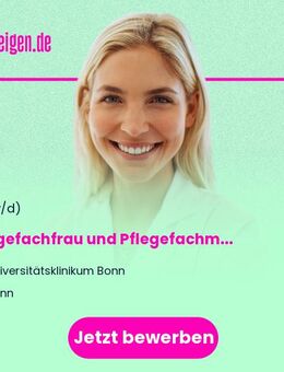 Pflegefachfrau und Pflegefachmann / (Fach-)Gesundheits- und Krankenpfleger*in oder ATA (m/w/d) - Anästhesiepflege im operativen Zentrum - Bonn