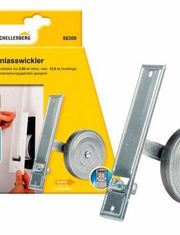 SCHELLENBERG Einlass-Gurtwickler für das Rollladensystem Maxi, Unterputz-Montage, Gurtbreite 23 mm, 1-tlg., Rollladen Einlasswickler 18,5 cm Lochabstand, verzinkt