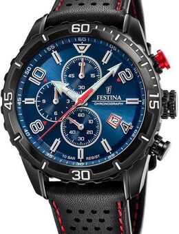 Festina Chronograph F20519/2, Armbanduhr, Quarzuhr, Herrenuhr, Stoppfunktion, Lederarmband